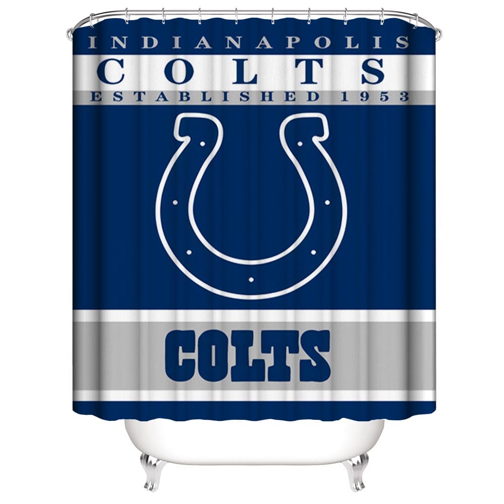 Colts Shower Curtain, Football Team Flag of Indianapolis Bathroom Curtain
