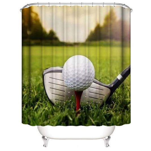 Golf Shower Curtain, Golf Themed Bathroom Curtain
