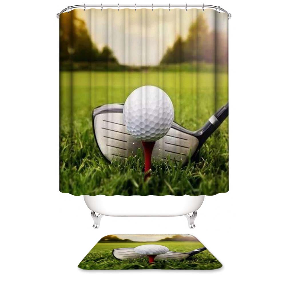 Golf Shower Curtain, Golf Themed Bathroom Curtain