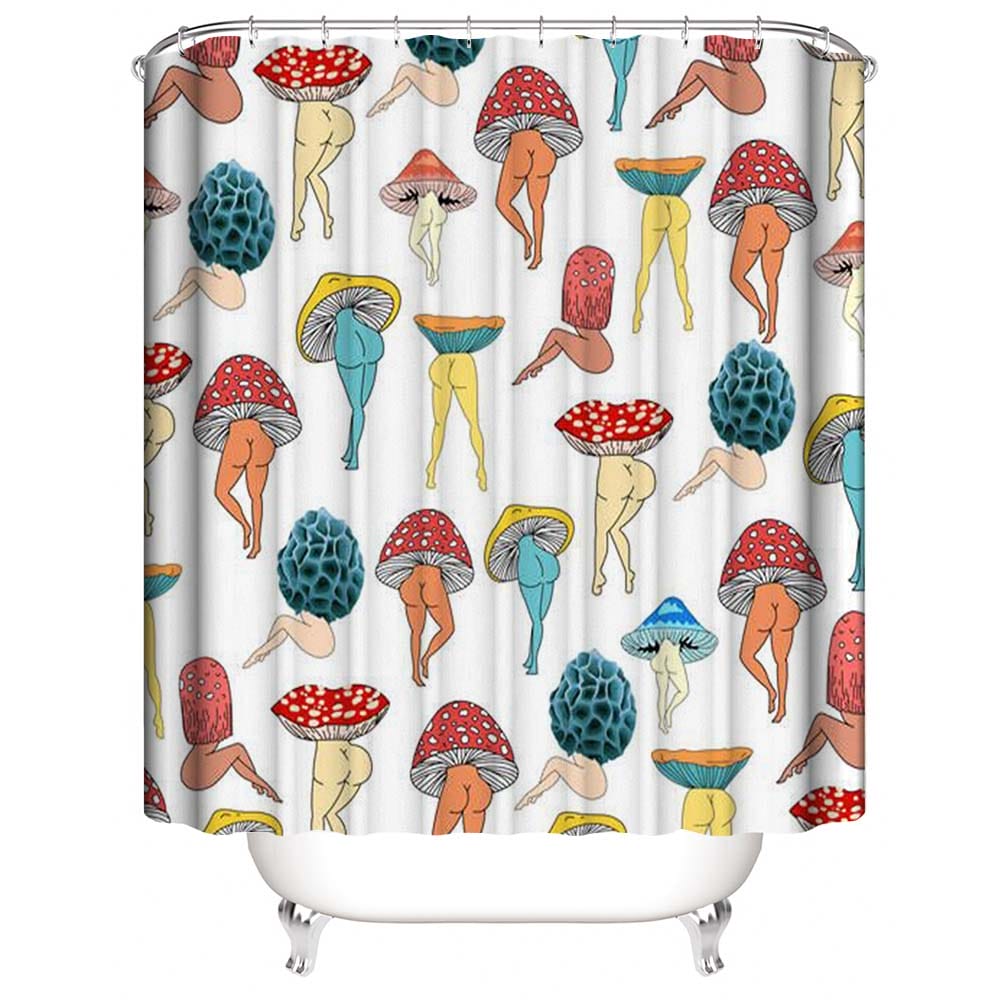 Mushroom Butt Shower Curtain, Kinds of Mushroom Butt Bathroom Curtain –  warmthone