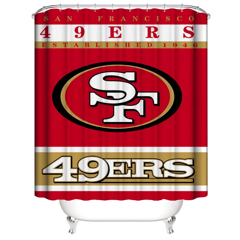 NFL Football Team Flag San Francisco 49ers Shower Curtain
