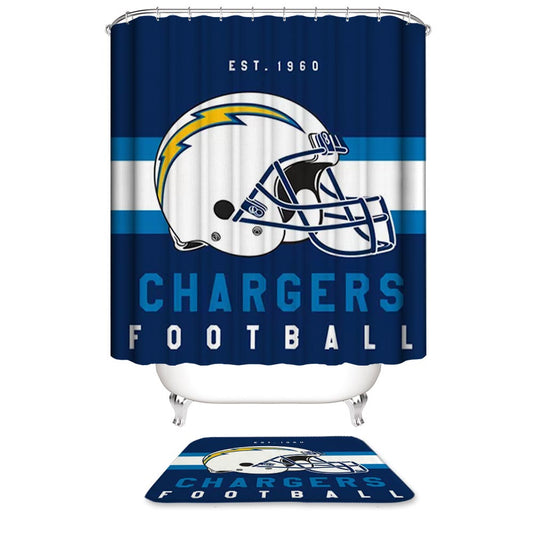 NFL Football Team Helmet Flag Los Angeles Chargers Shower Curtain