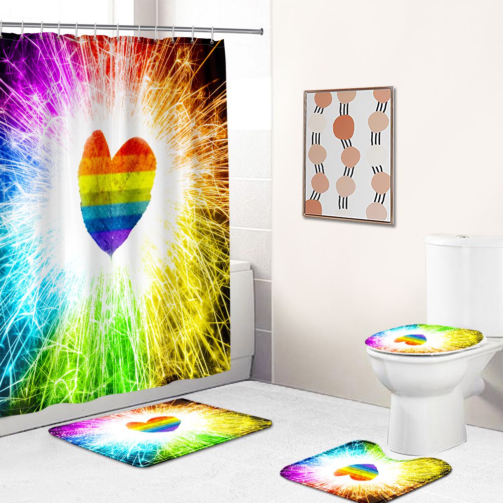 Radiant Rainbow Light Love Gay Pride Shower Curtain | Love Gay Pride Shower Curtain
