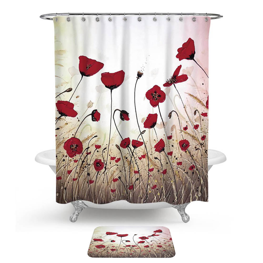 Red Poppy Shower Curtain