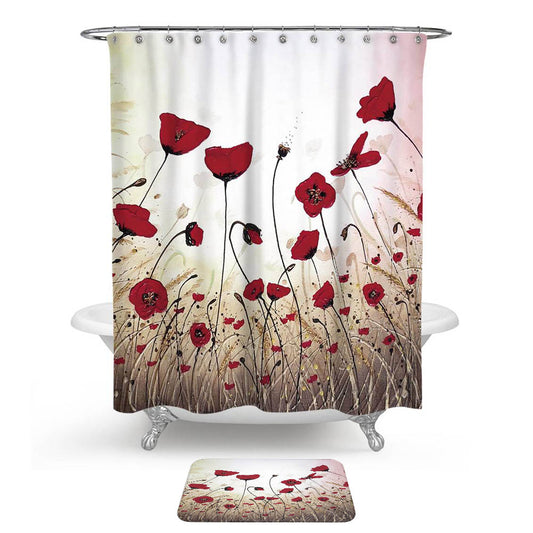 Red Poppy Shower Curtain