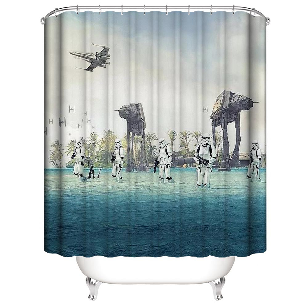 Science Fiction Star Wars Searching for Enemies Stormtrooper Shower Curtain