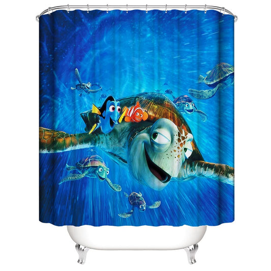 Sea Turtle Clownfish Nemo Cartoon Animation Finding Dory Shower Curtain