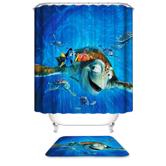 Sea Turtle Clownfish Nemo Cartoon Animation Finding Dory Shower Curtain