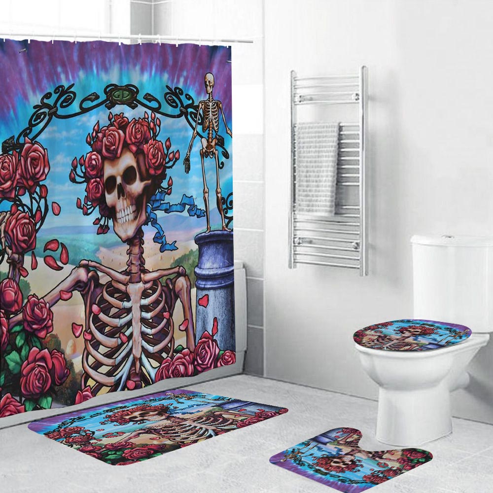 Skull and Roses Album Cover Grateful Dead Shower Curtain