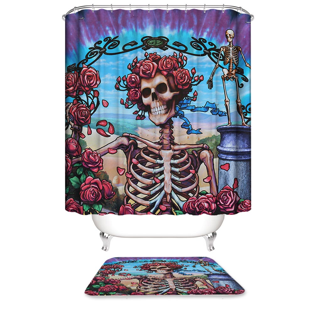 Skull and Roses Album Cover Grateful Dead Shower Curtain