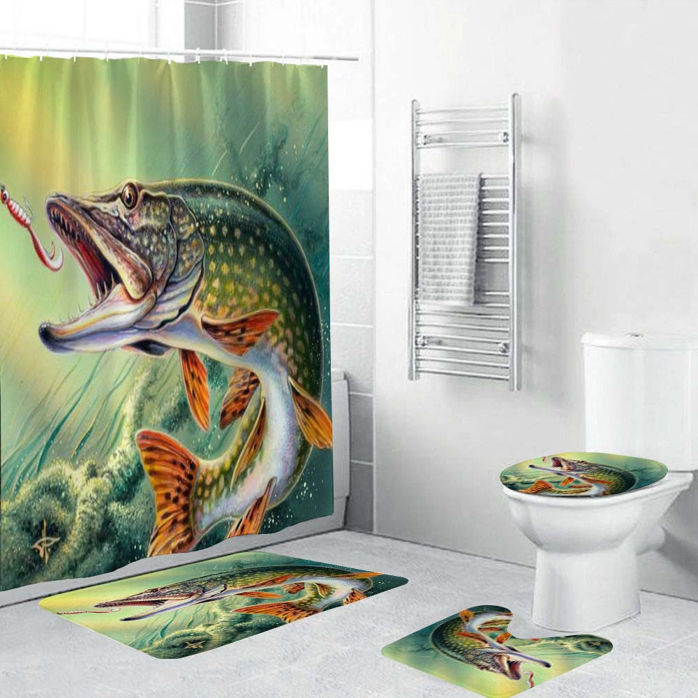 Take The Bait Fishing Trout Shower Curtain