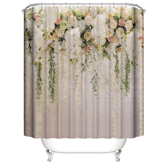 Romantic Love Sanctity Flower White Rose Wall Shower Curtain