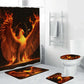 Fire Burning Phoenix Shower Curtain, Waterproof, Magical Bathroom Decor
