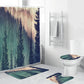 Sunrise Foggy Pine Forest Shower Curtain