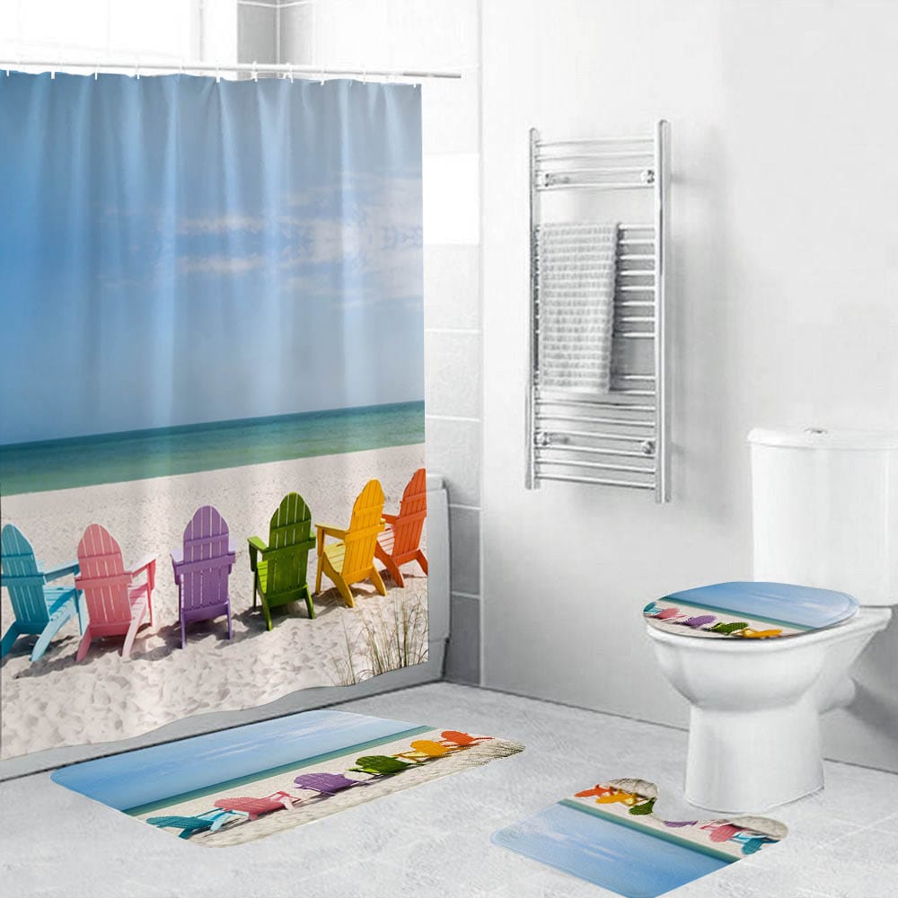 Summer Seaside Vacation Colorful Beach Charis Shower Curtain