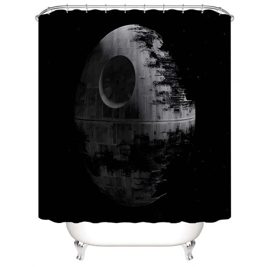 Dark Star Wars Space Death Star Shower Curtain, Dark Space Bathroom Decor