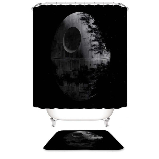 Dark Star Wars Space Death Star Shower Curtain, Dark Space Bathroom Decor