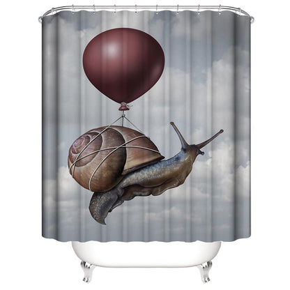 Funny Flying Snail Shower Curtain | Flying Snail Shower Curtain