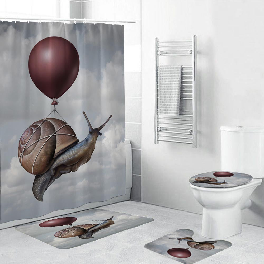 Funny Flying Snail Shower Curtain | Flying Snail Shower Curtain