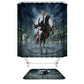 Gothic Night Creepy Pumpkin Halloween Headless Rider Shower Curtain