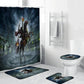 Gothic Night Creepy Pumpkin Halloween Headless Rider Shower Curtain