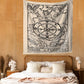 Angel Sphinx Wheel of Fortune Tapestry for Bedroom Living Room | Wheel of Fortune Tarot Tapestry
