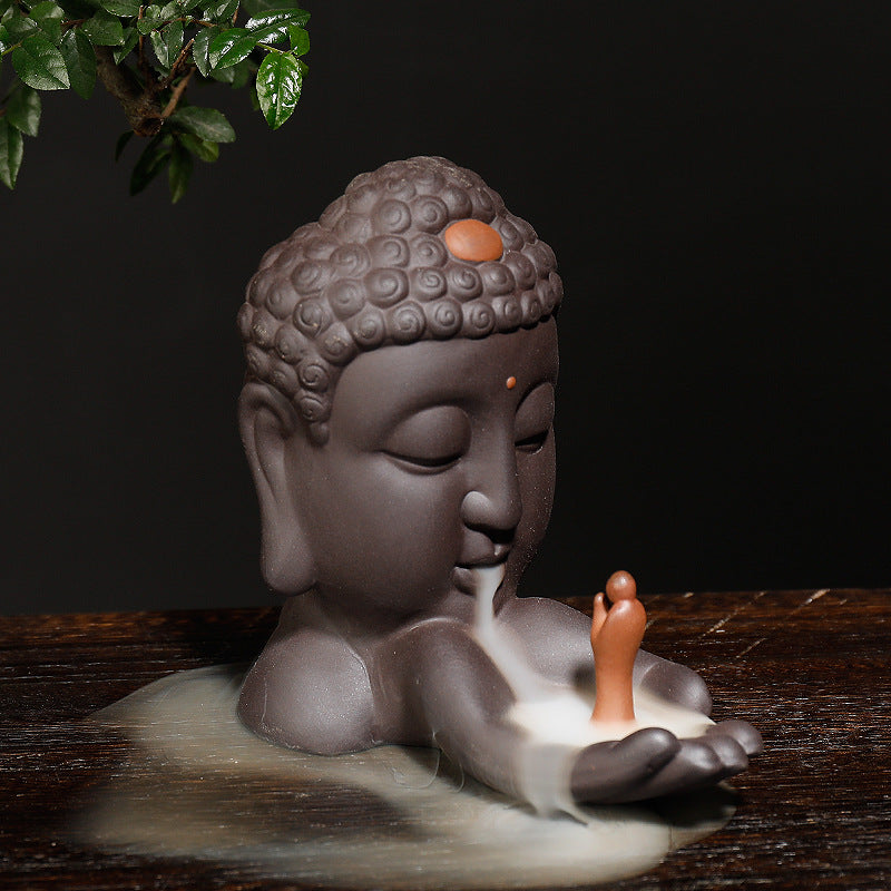 Little Monk Asked Buddha Backflow Incense Burner