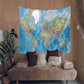 Topographic World Map Tapestry | World Map Tapestry Wall Hanging