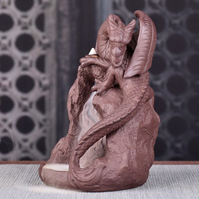 Cling Rock Winged Dragon Backflow Incense Burner