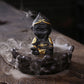 Monkey King Backflow Incense Burner Lotus Stand with Acrylic Hood
