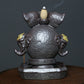 Triple Elephant Head Ganesha Backflow Incense Burner with LED Ball Light