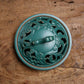 Elegant Auspicious Clouds Round Incense Coil Burner with Cover