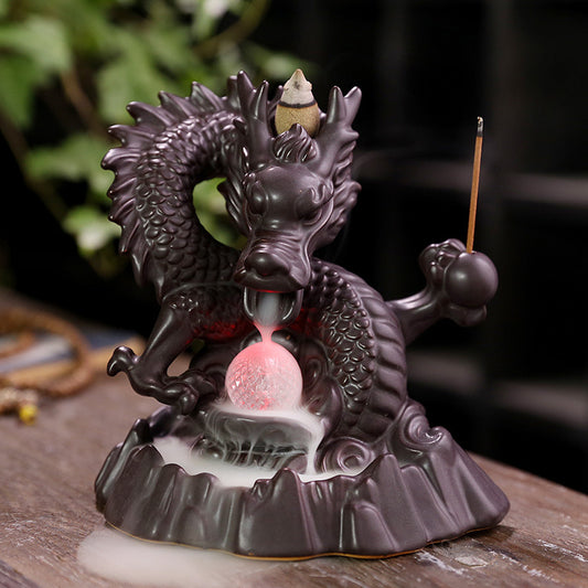 Oriental Dragon Backflow Burner Exhaling Smoke Waterfall