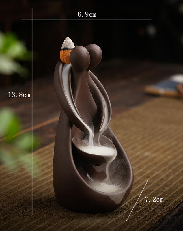 Always Being Together Cuddling Couples Love Backflow Incense Burner