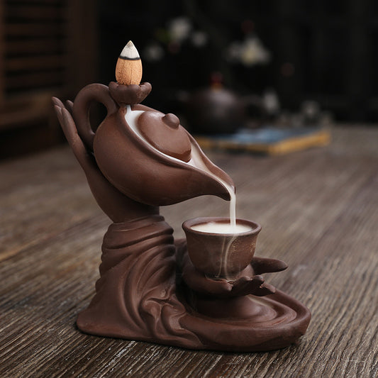 Make Tea Gestures Dangling Teapot Backflow Incense Burner