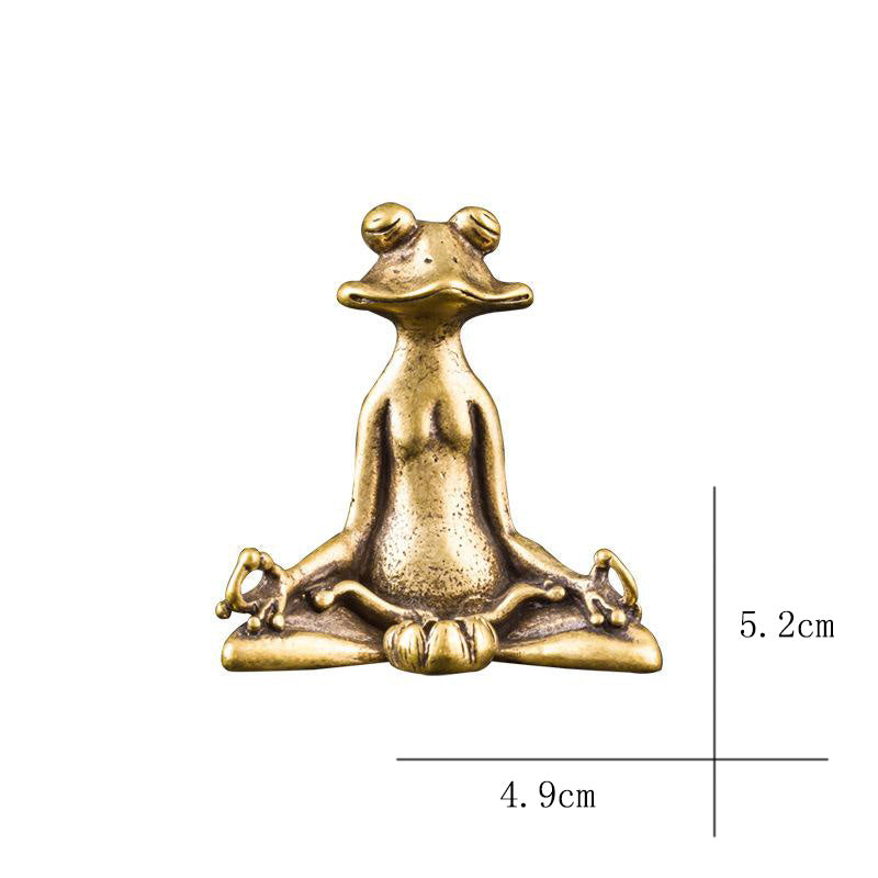 Antique Brass Meditation Frog Incense Stick Holder