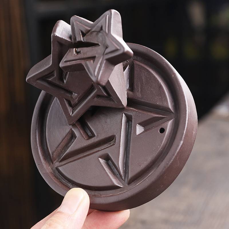 Pentagram Magic Array Backflow Incense Burner with Incense Stick Hole