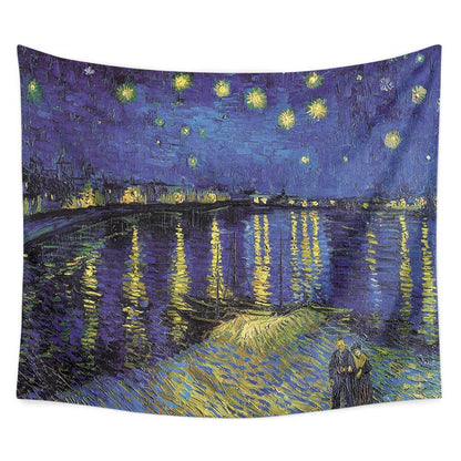 Van Gogh Starry Night Over The Rhone Tapestry for Bedroom Living Room Decor | Starry Night Over The Rhone Wall Tapestry