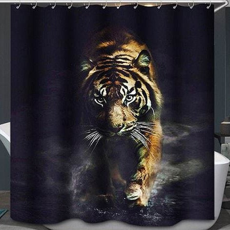 Tiger Is Coming from The Darkness Tiger Shower Curtain