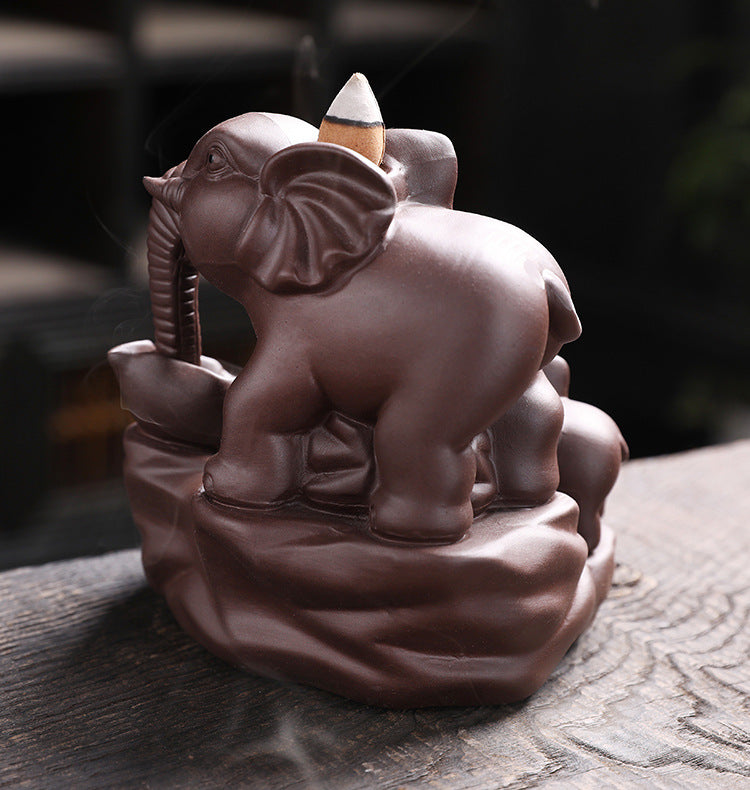 Backflow Incense Burner Elephant Mother and Child Elephant Perfect Mother Day Gift