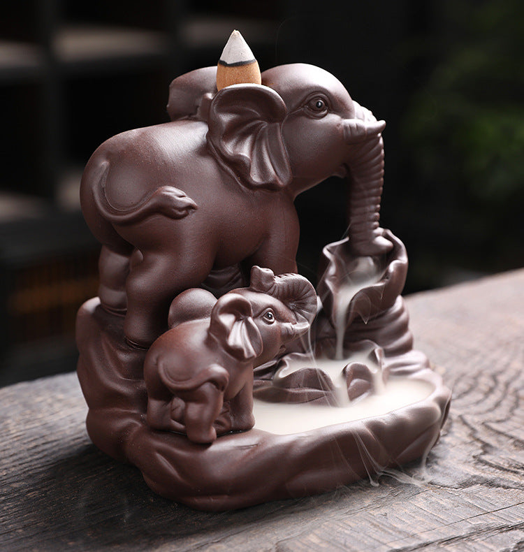 Backflow Incense Burner Elephant Mother and Child Elephant Perfect Mother Day Gift