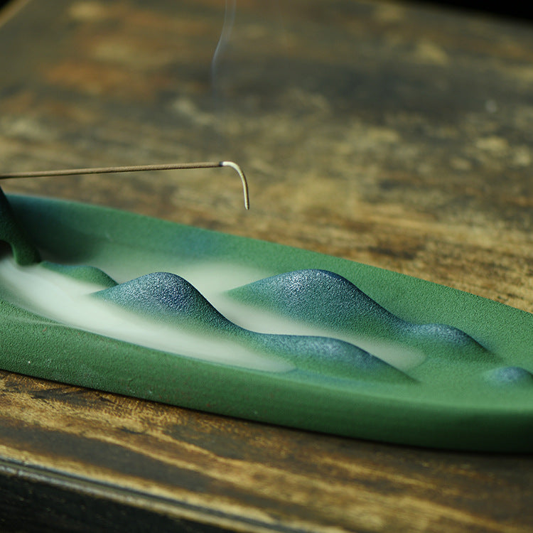 Mountain River Incense Holder with Incense Stick Hole