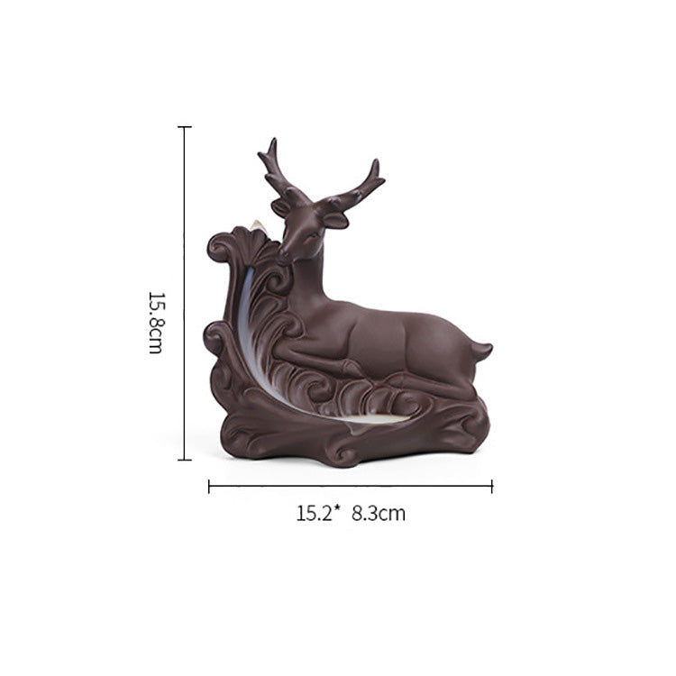 Cute Deer Incense Burner Waterfall Incense Holder