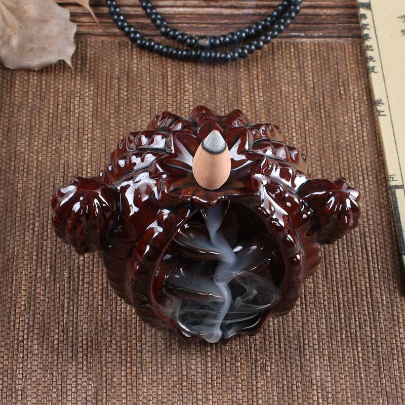 Plant Round Barrel Cactus Backflow Incense Burner