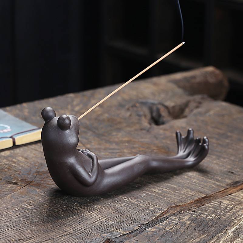 Lazy Frog Incense Stick Holder Ceramic Zen Crafts