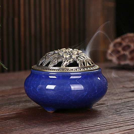 Exquisite Colorful Ice Cracked Ceramic Censer