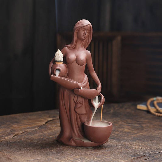 Beauty Pour Milk Backflow Incense Burner with Stick Holder