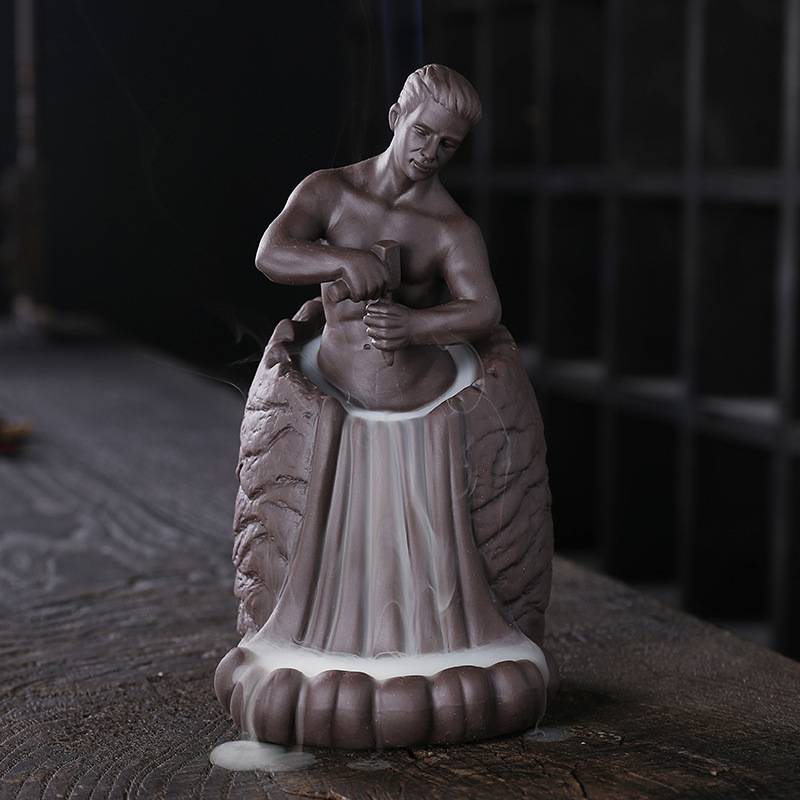 Self Made Man Statue Incense Burner Reverse Smoke Zen Burner