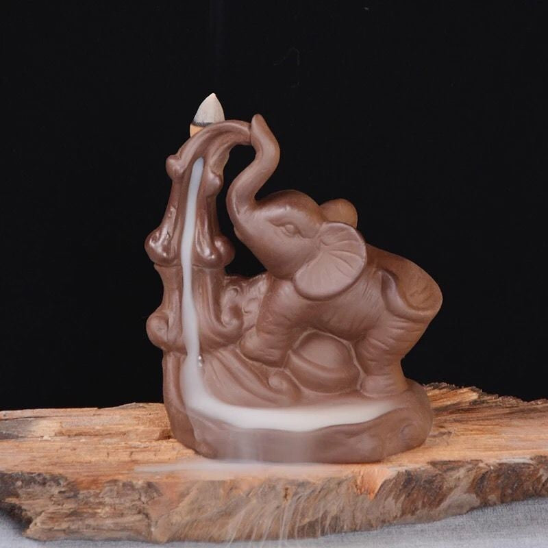 Elephant Spray Smoke Waterfall Reverse Incense Burner