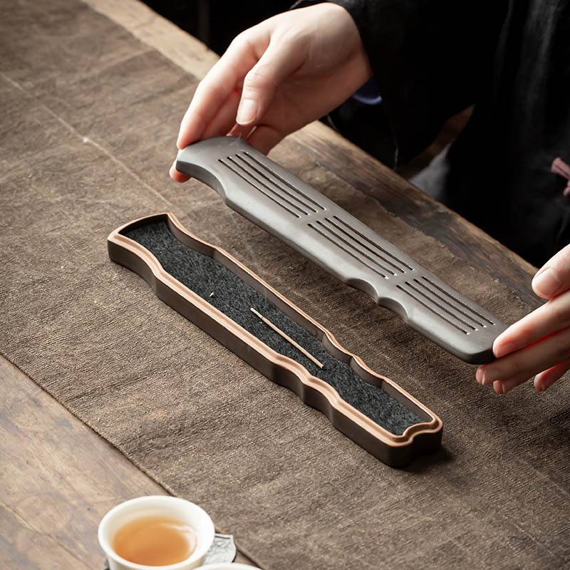 Guqin Shaped Wooden Box Incense Holder